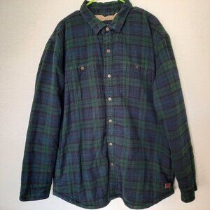 LL BEAN Men's Sherpa-Lined Scotch Plaid Shirt, Slightly Fitted size XL